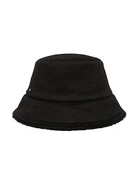 Reversible Camel and Teddy Fabric Cloche Hat