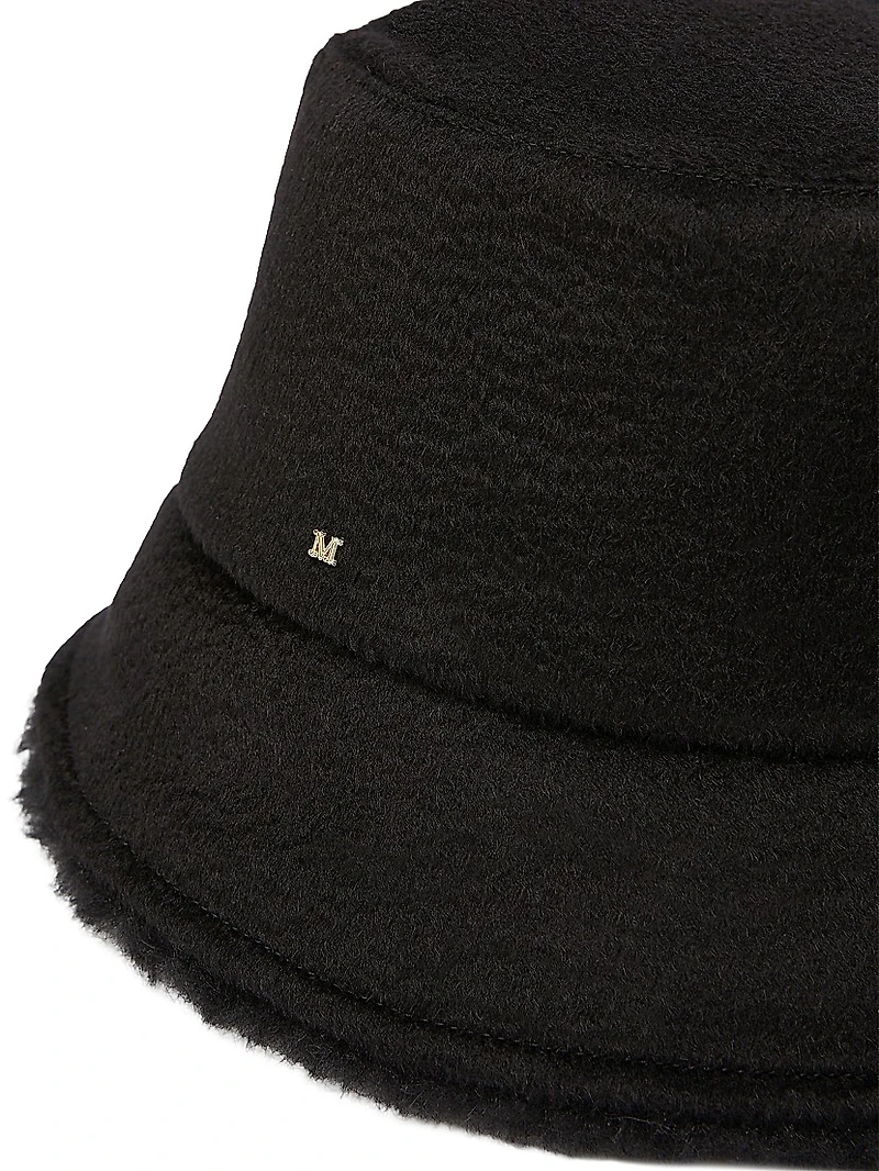 Reversible Camel and Teddy Fabric Cloche Hat