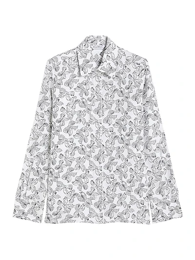 Mannish Printed Silk Shirt