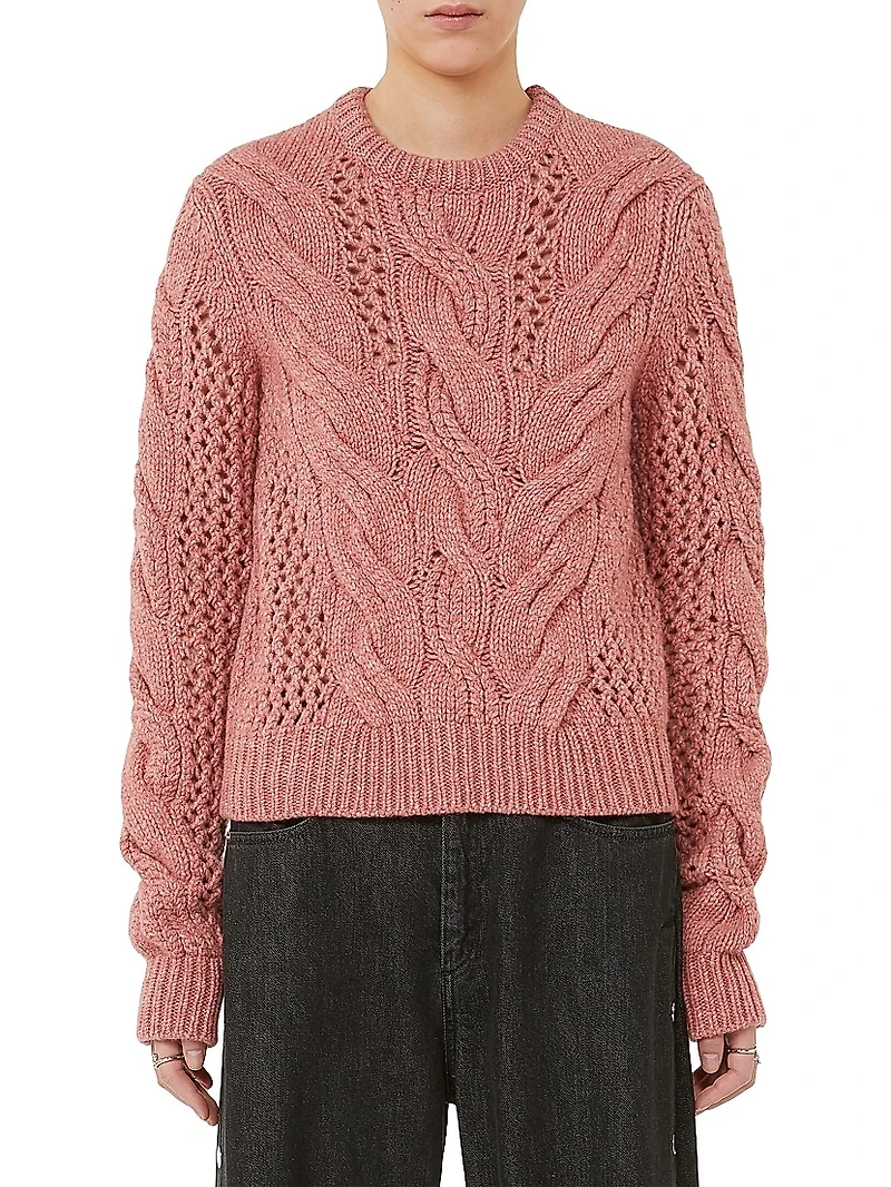 Cable Knit Crew Neck Sweater