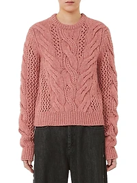 Cable Knit Crew Neck Sweater