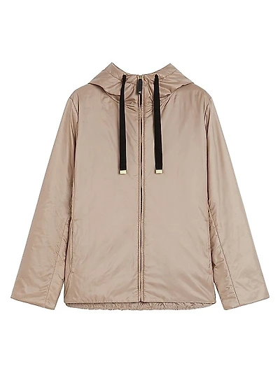 Padded Hooded Jacket in Water Repellent Canvas