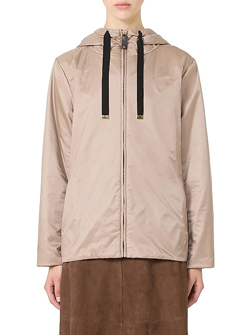 Padded Hooded Jacket in Water Repellent Canvas