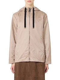 Padded Hooded Jacket in Water Repellent Canvas