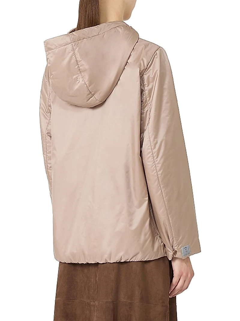 Padded Hooded Jacket in Water Repellent Canvas
