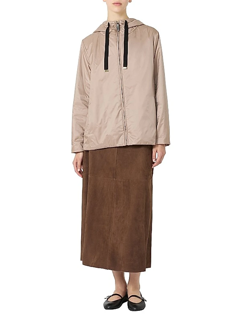 Padded Hooded Jacket in Water Repellent Canvas