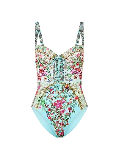 Printed Molded Underwire One-Piece Swimsuit