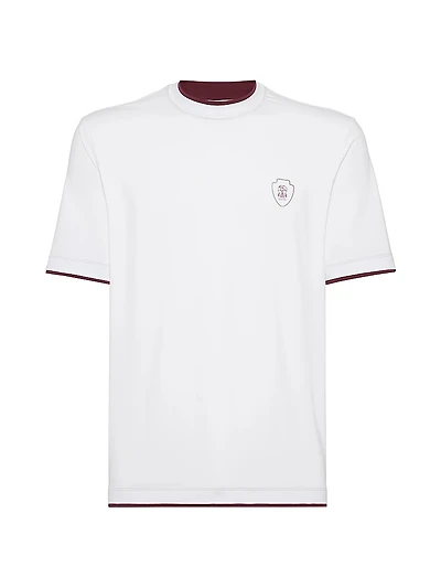 Comfort Nylon Crew-Neck T-Shirt with Faux Layering