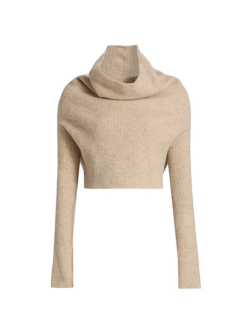 Alpaca-Wool Cowlneck Sweater