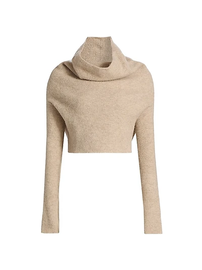 Alpaca-Wool Cowlneck Sweater