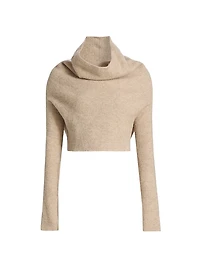 Alpaca-Wool Cowlneck Sweater