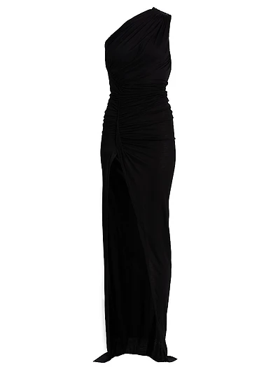 Avra Draped Crepe Jersey One-Shoulder Gown