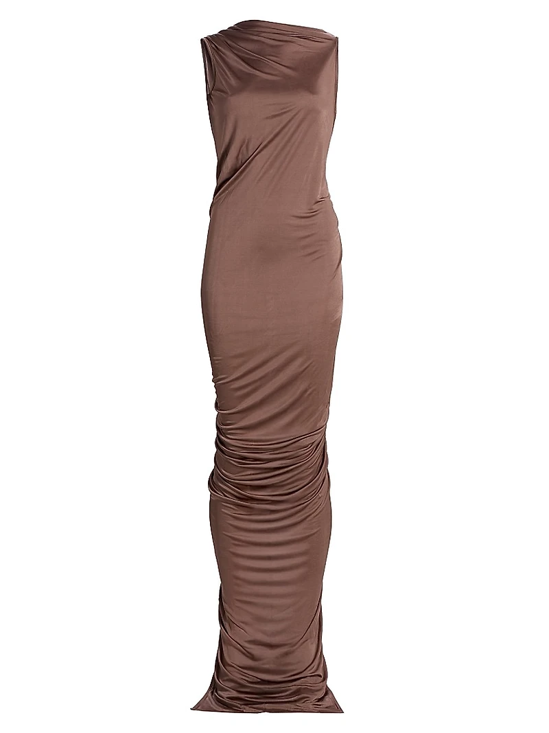 Eva Ruched Satin Gown
