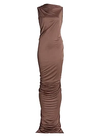 Eva Ruched Satin Gown