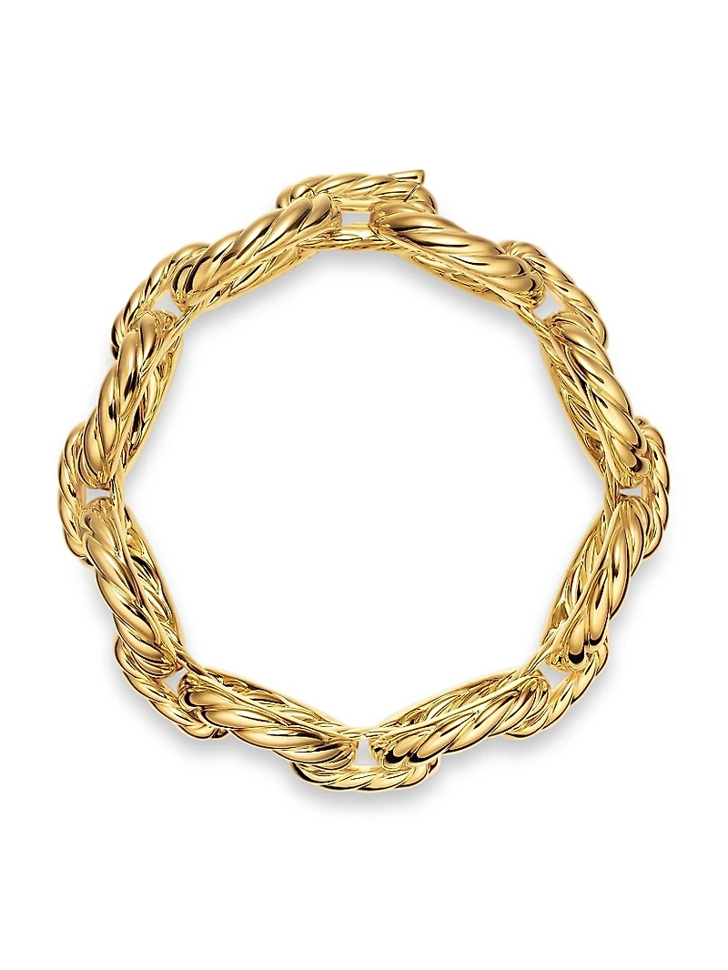 Sculpted Cable Oval Link Bracelet 18K Yellow Gold