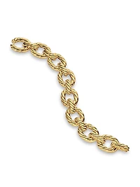 Sculpted Cable Oval Link Bracelet 18K Yellow Gold