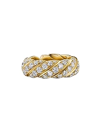 Sculpted Cable Flex Band Ring 18K Yellow Gold