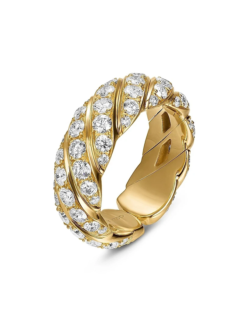 Sculpted Cable Flex Band Ring 18K Yellow Gold