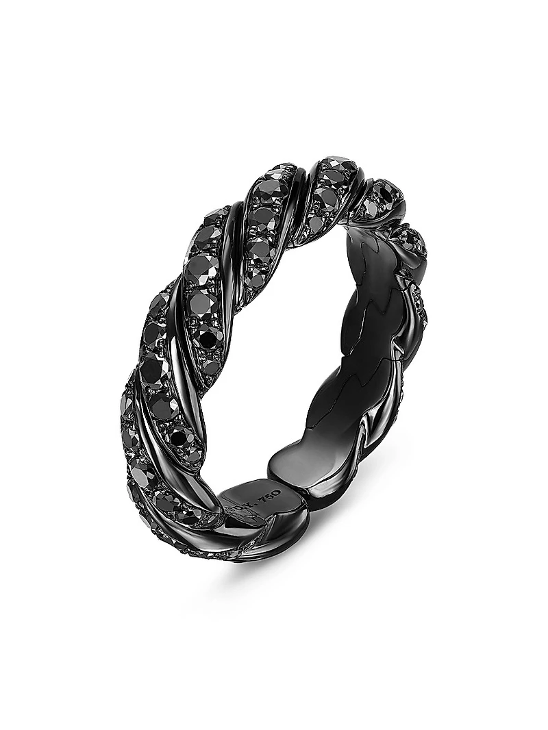 Sculpted Cable Flex Band Ring 18K White Gold