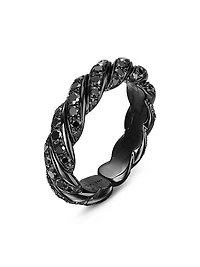 Sculpted Cable Flex Band Ring 18K White Gold