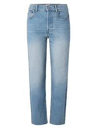 The Tommy Stretch Straight Leg Raw Hem Jeans