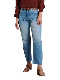 The Tommy Stretch Straight Leg Raw Hem Jeans