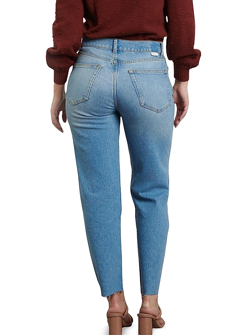 The Tommy Stretch Straight Leg Raw Hem Jeans