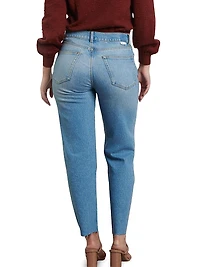 The Tommy Stretch Straight Leg Raw Hem Jeans