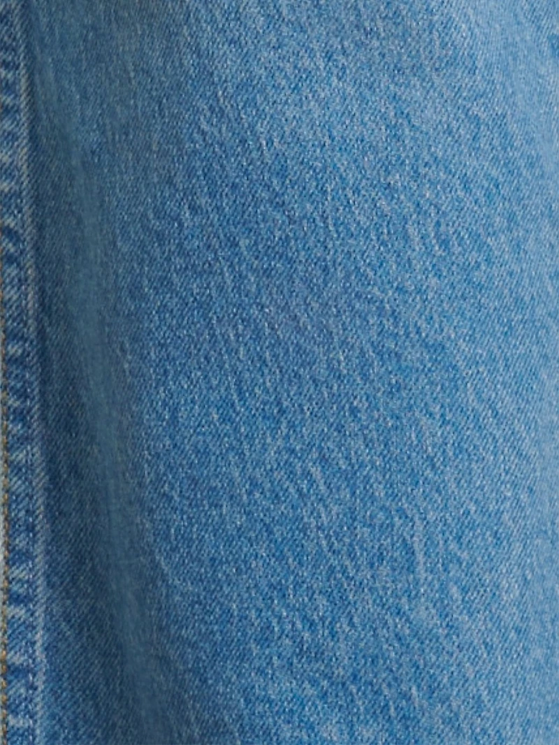 The Tommy Stretch Straight Leg Raw Hem Jeans