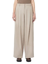 Stretch Drill Wide Leg Trousers