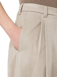 Stretch Drill Wide Leg Trousers