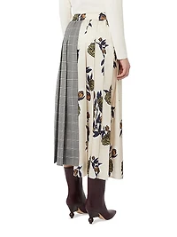 Pleated Skirt Patterned Twill