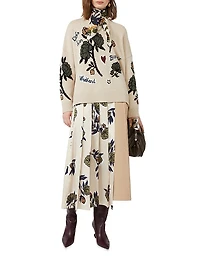 Pleated Skirt Patterned Twill