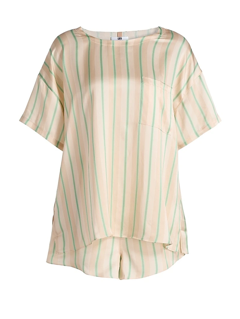 Striped Silk T-Shirt & Shorts