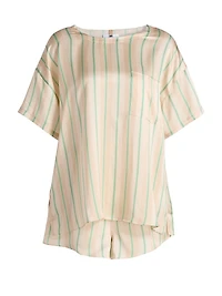 Striped Silk T-Shirt & Shorts