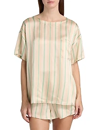 Striped Silk T-Shirt & Shorts