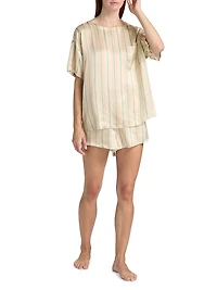 Striped Silk T-Shirt & Shorts