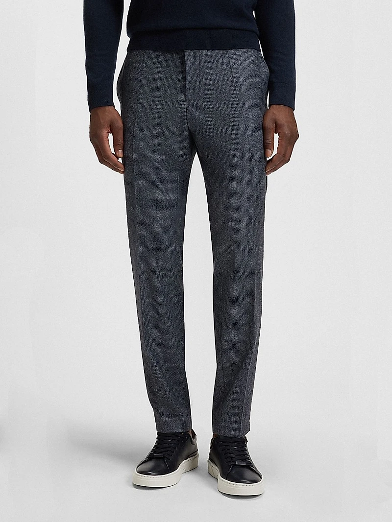 Slim-Fit Pants Micro-Patterned Virgin Wool