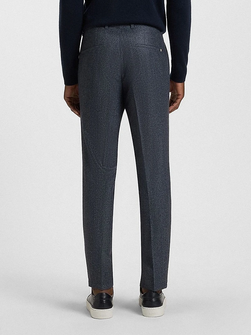 Slim-Fit Pants Micro-Patterned Virgin Wool