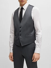 Single-Breasted Waistcoat in Virgin-Wool Serge