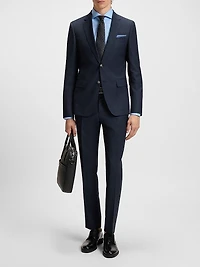 Slim-Fit Suit Micro-Patterned Wool