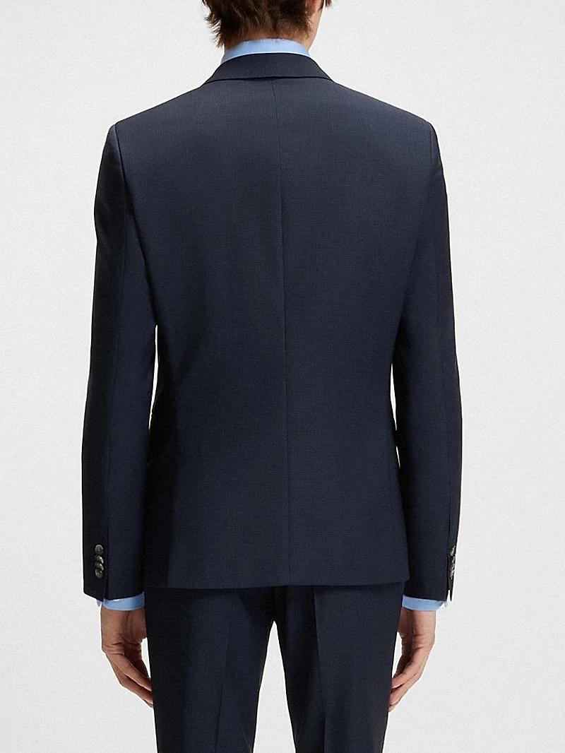 Slim-Fit Suit Micro-Patterned Wool