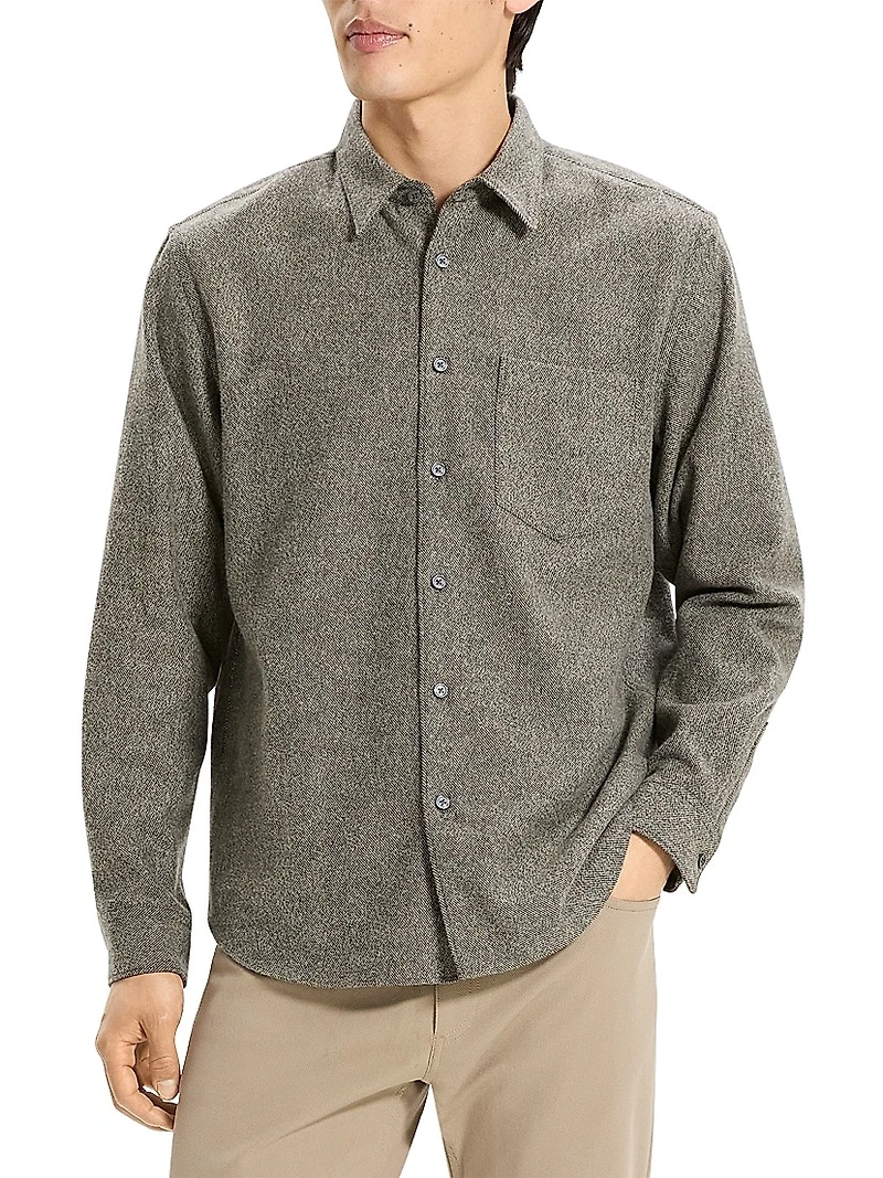 Weekend Herringbone Cotton Flannel Shirt