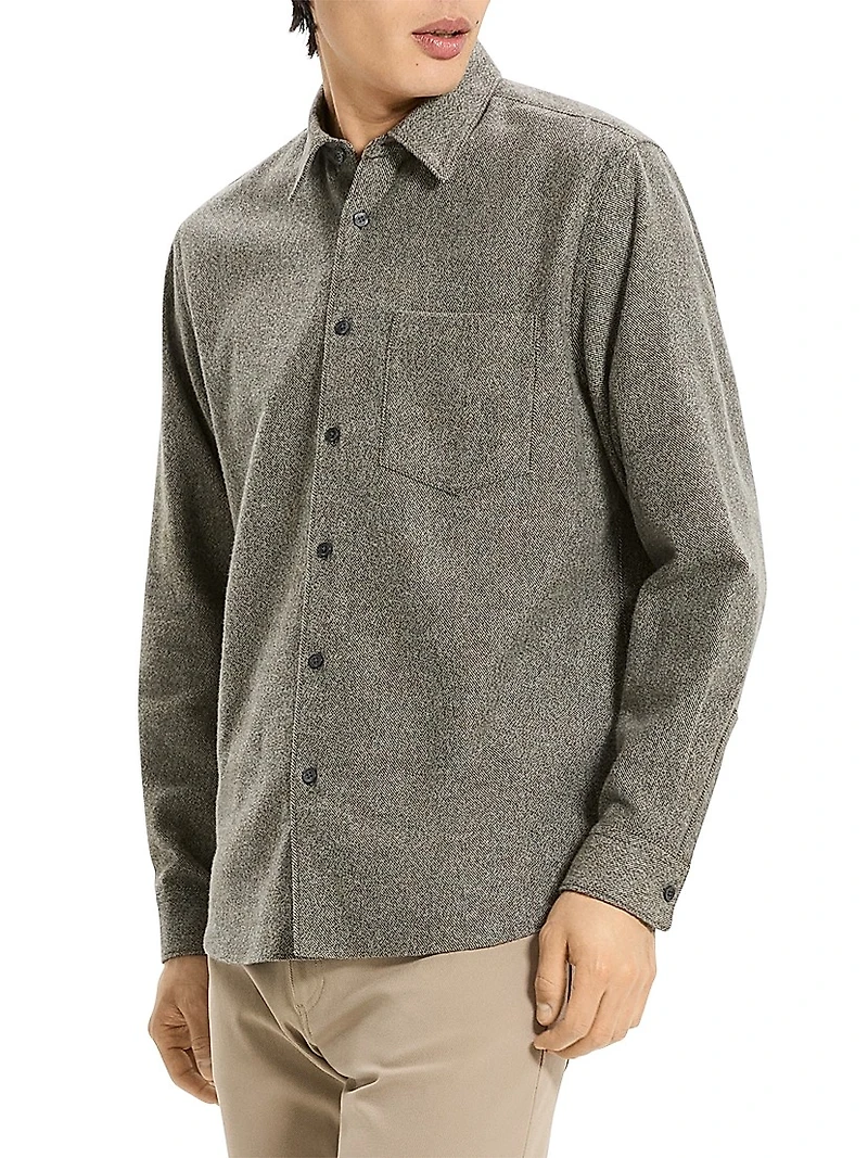 Weekend Herringbone Cotton Flannel Shirt