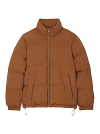 Hooded Puffer Jacket with High Collar