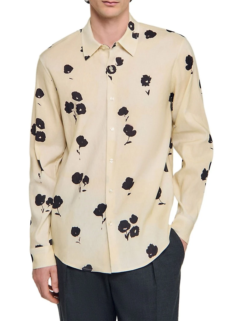 Floral Print Linen Shirt