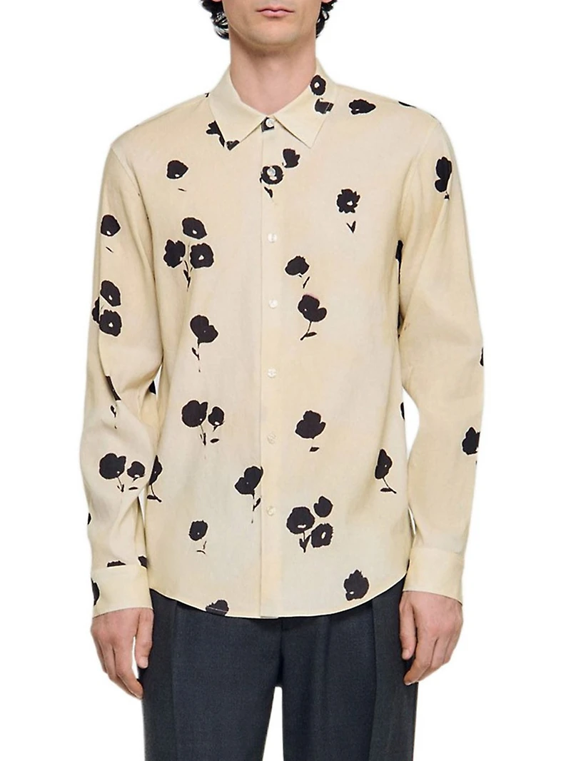 Floral Print Linen Shirt