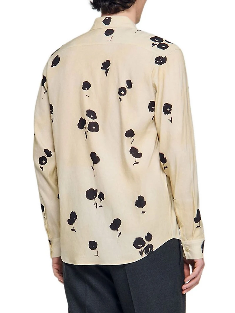 Floral Print Linen Shirt