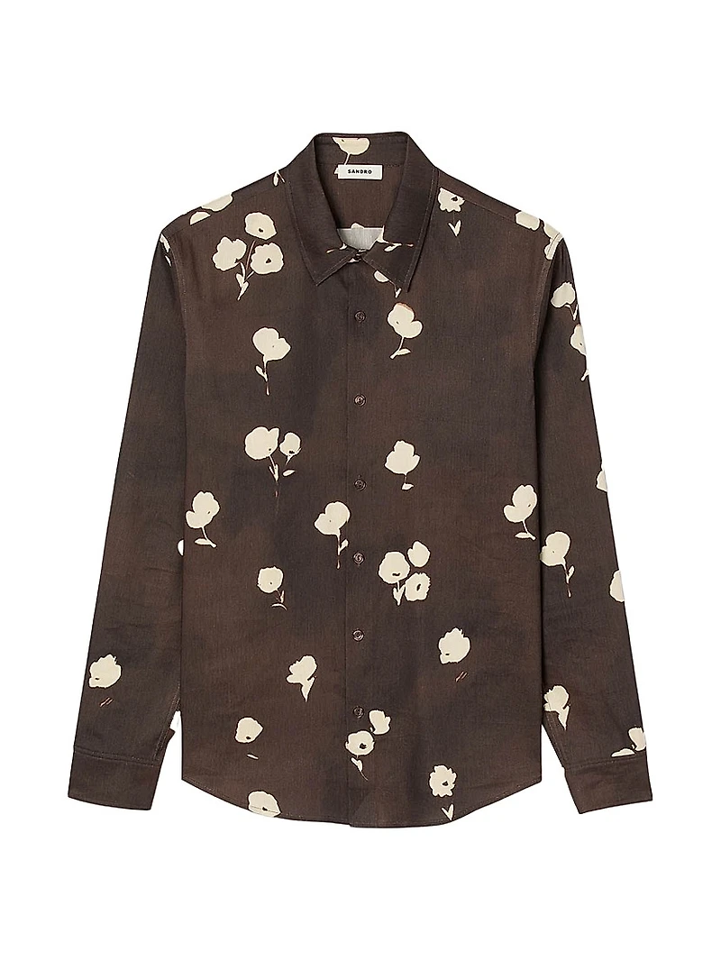 Floral Print Linen Shirt