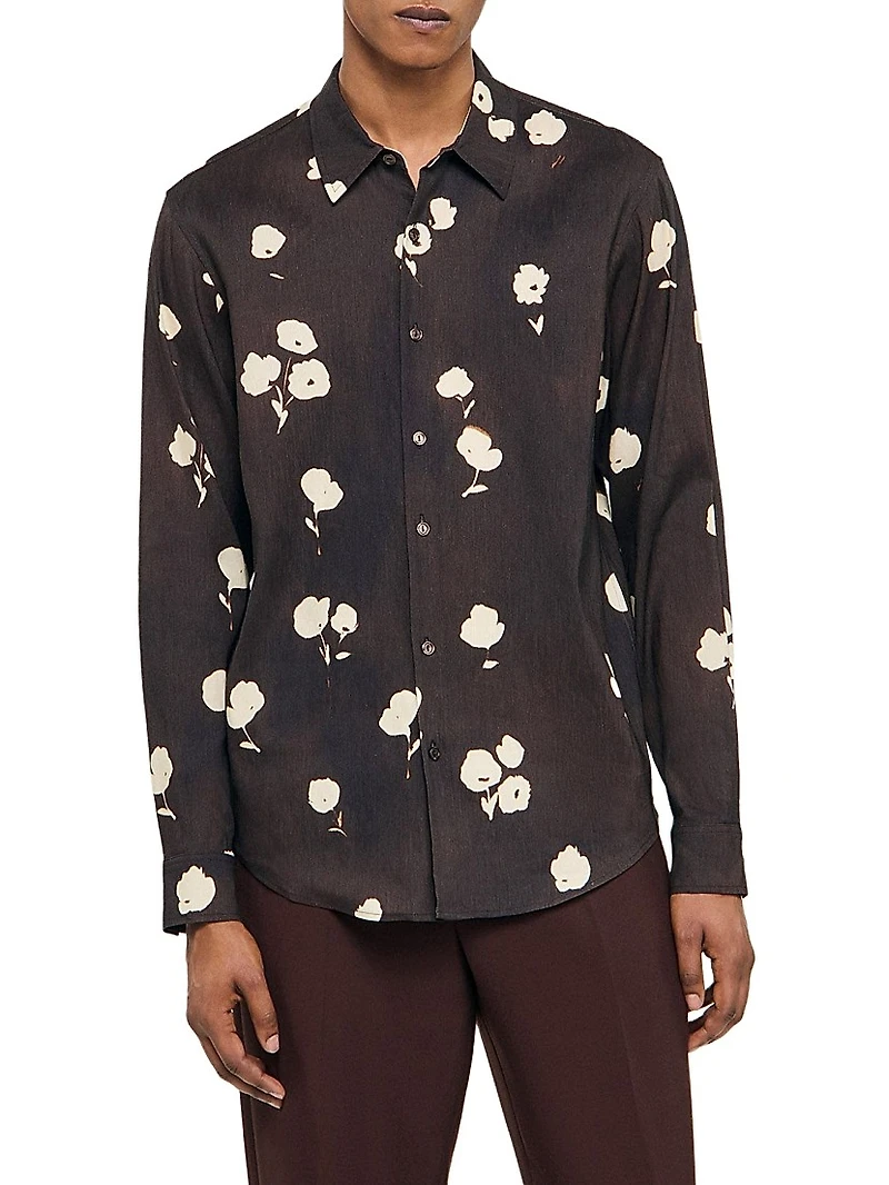 Floral Print Linen Shirt